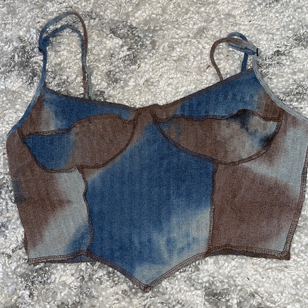 Overlocked Edge Crop Top (Sz M)